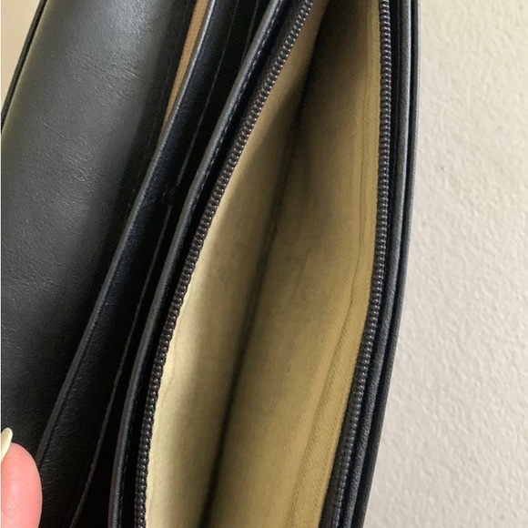 LONGCHAMP BLACK LEATHER JACQUARD WALLET - Picture 8 of 13